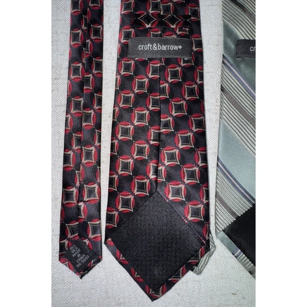 Men's Neck Tie‎ NeckTie LOT of 5 Silk Calvin Klein Croft & Barrow Stripes